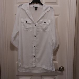 Button down tunic swim cover